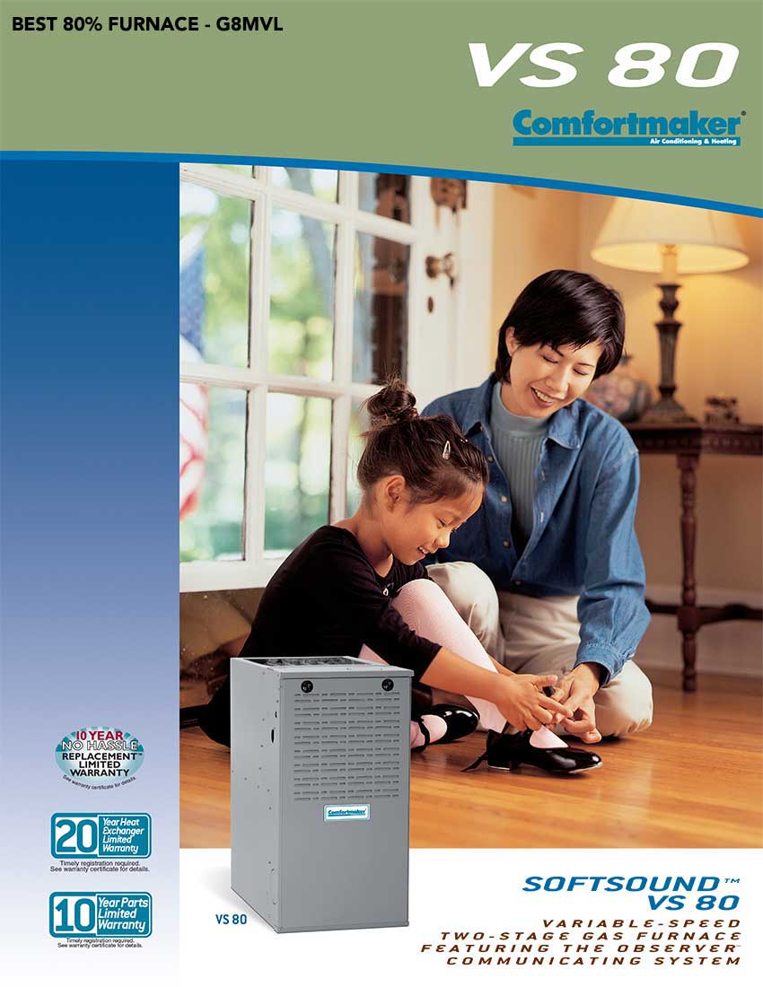80% G8MVL Comfort Maker Gas Furnace