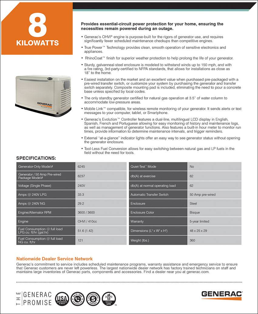 GENERAC-Guardian Series Residential Generator 8kW-Complete Comfort Heating & Cooling-Macomb, MI